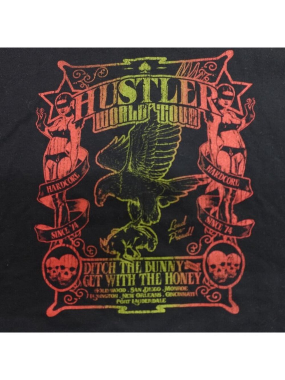 Vintage Hustler Shirt Medium Black
